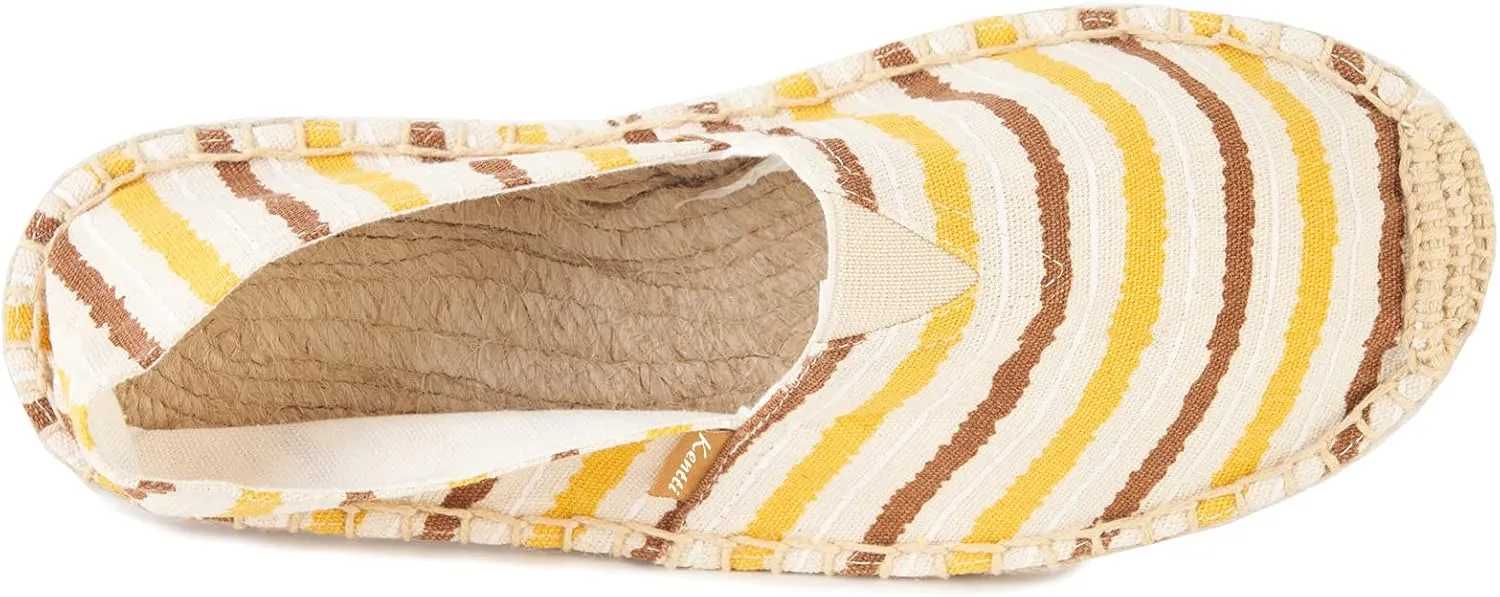 Women's Breathable Canvas Stripe Slip on Flat Espadrilles