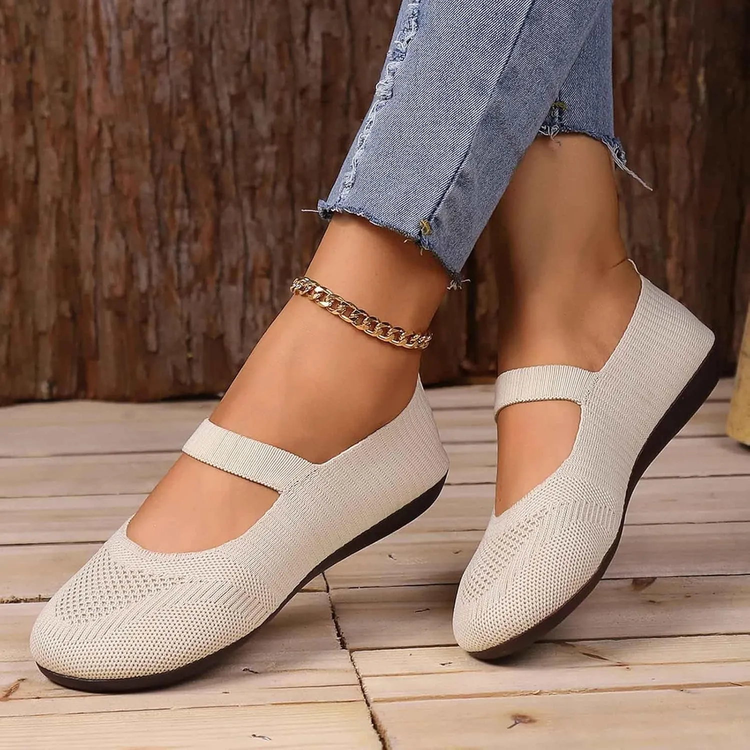 Women's Casual Shoes Everyday Comfort Breathable Design Ideal Summer Slip On Style with Flat Sole Lady Slip Shoe