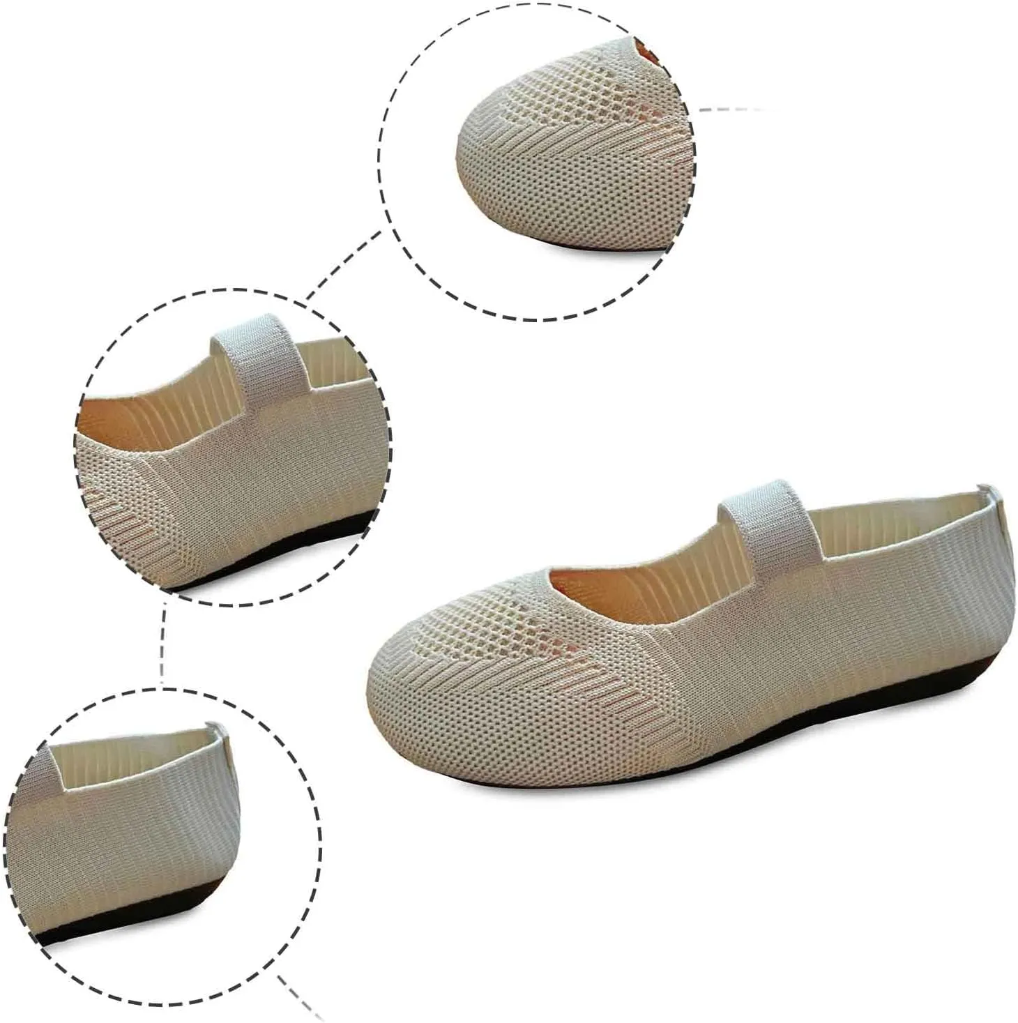 Women's Casual Shoes Everyday Comfort Breathable Design Ideal Summer Slip On Style with Flat Sole Lady Slip Shoe