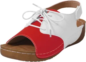 Womens Dress Sandals Low Heel Faux Pu Leather Platform Orthopedic Sandals with Adjustable Strap Open Toe Low Heel Wedges