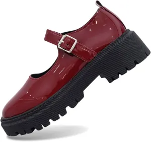 Women's Fashion Solid Color Thick Soled Leather Casual Shoes Temperament Comfortable Buckle Chunky High Top Sneaker
