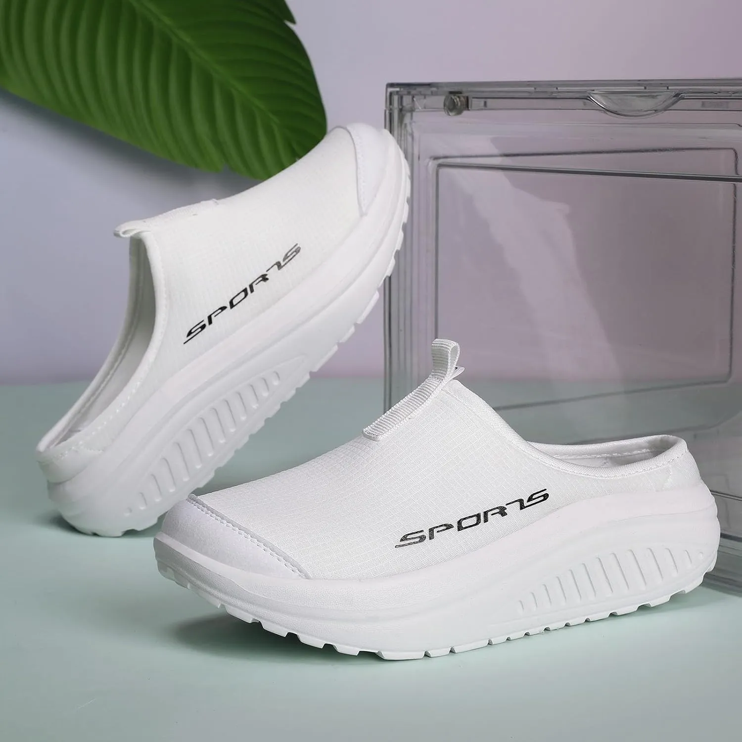 Women's No Limits Slip-On Mule Walking Shoes Women Fashion Sneakers Comfort Wedge Platform Loafers