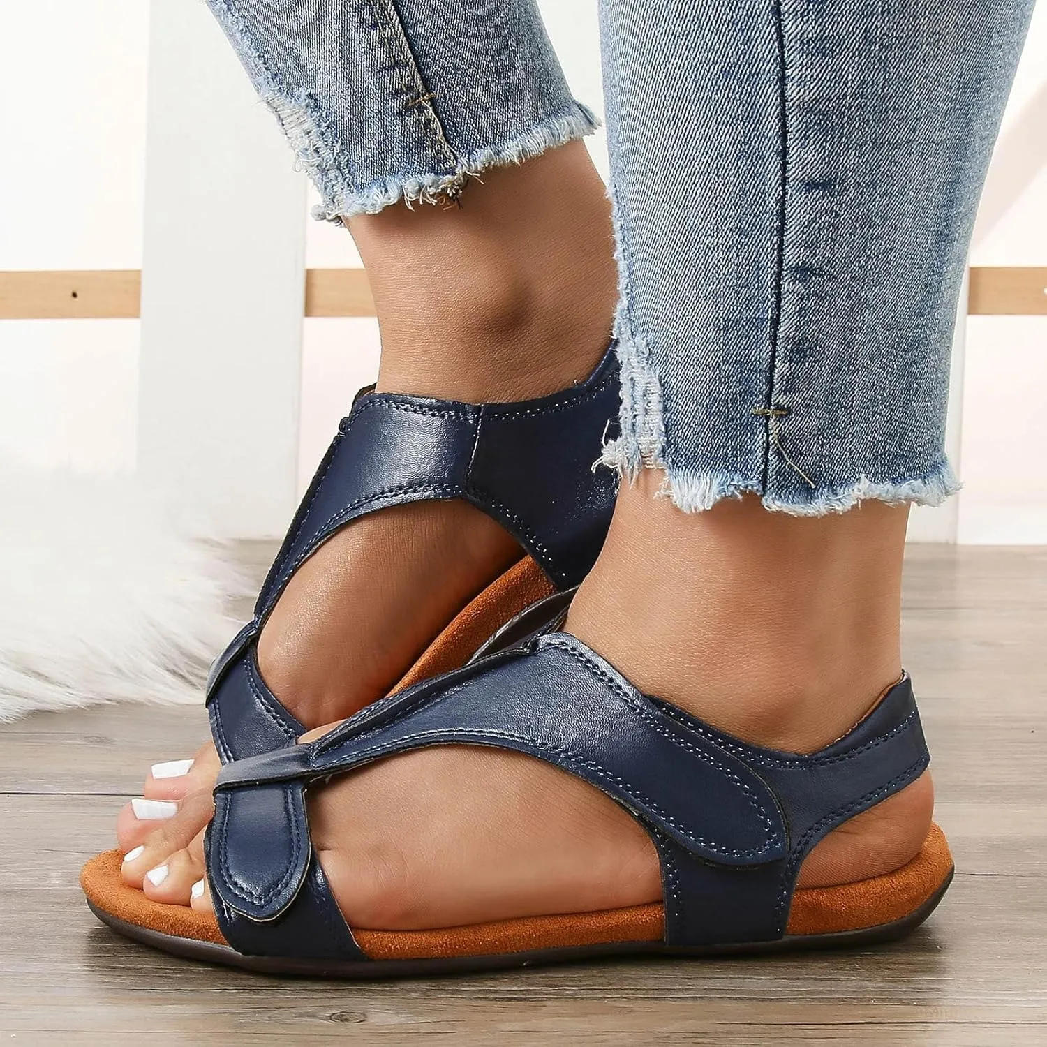 Women's Orthopedic Arch Support Sandals Summer Comfortable Walking Flat Beach Sandals Casual Dressy Mens Beach Flip Flops Size 9