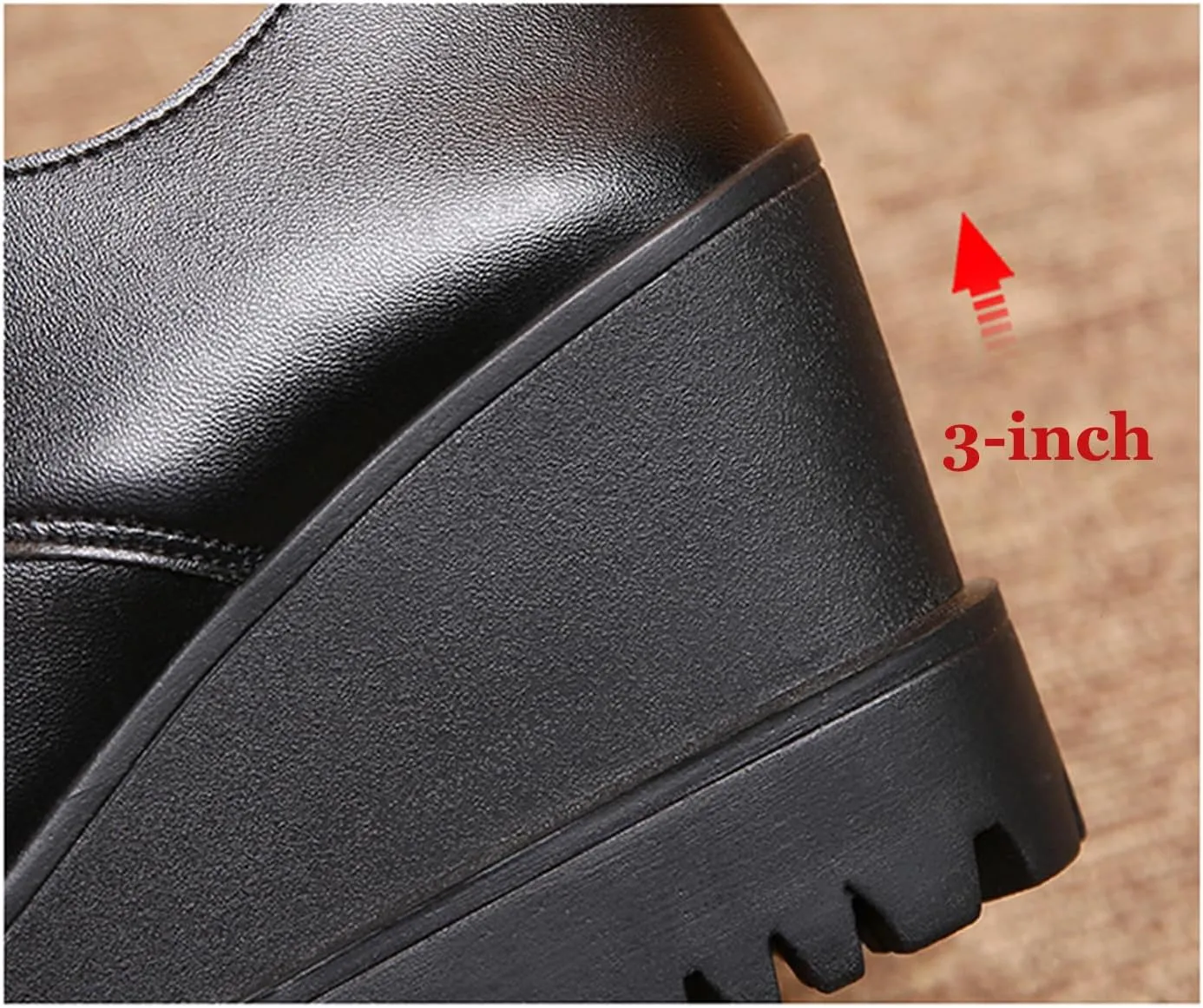 Women's Platform Wedge Loafers Classic Lace-Ups Chunky Dress Oxfords Comfortable Work Casual Shoes