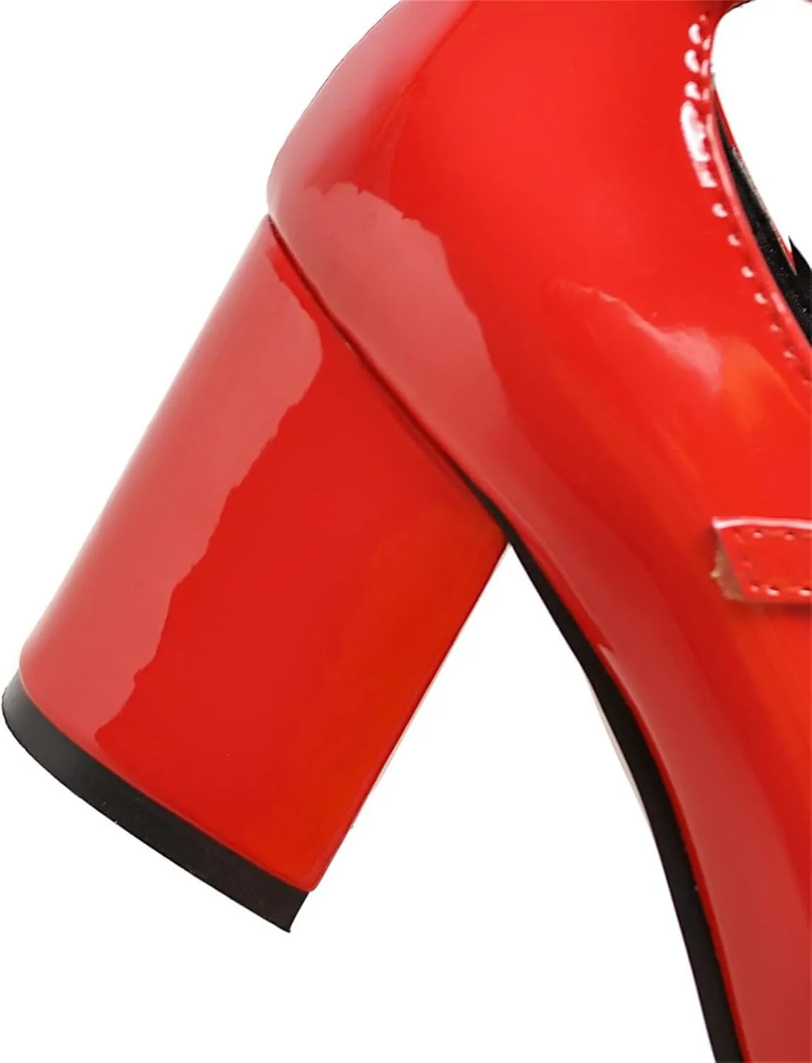 Women's Pointed Closed Toe Pumps Buckle Ankle Strap Loafers Comfortable Chunky High Heels Office Concise Cosplay Work Casual Mary Jane Daily Wear Fashion Business Dress Ballet Shoes