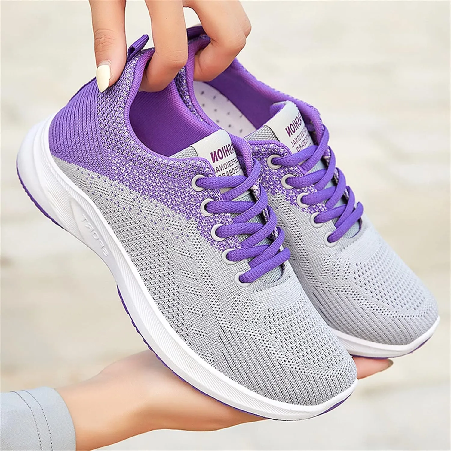 Women's Running Shoes Lightweight Walking Sneakers Tennis Lace Up Athletic Gym Fitness Fashion Casual Mesh Workout Comfortable Sports Shoes