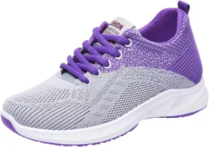 Women's Running Shoes Lightweight Walking Sneakers Tennis Lace Up Athletic Gym Fitness Fashion Casual Mesh Workout Comfortable Sports Shoes