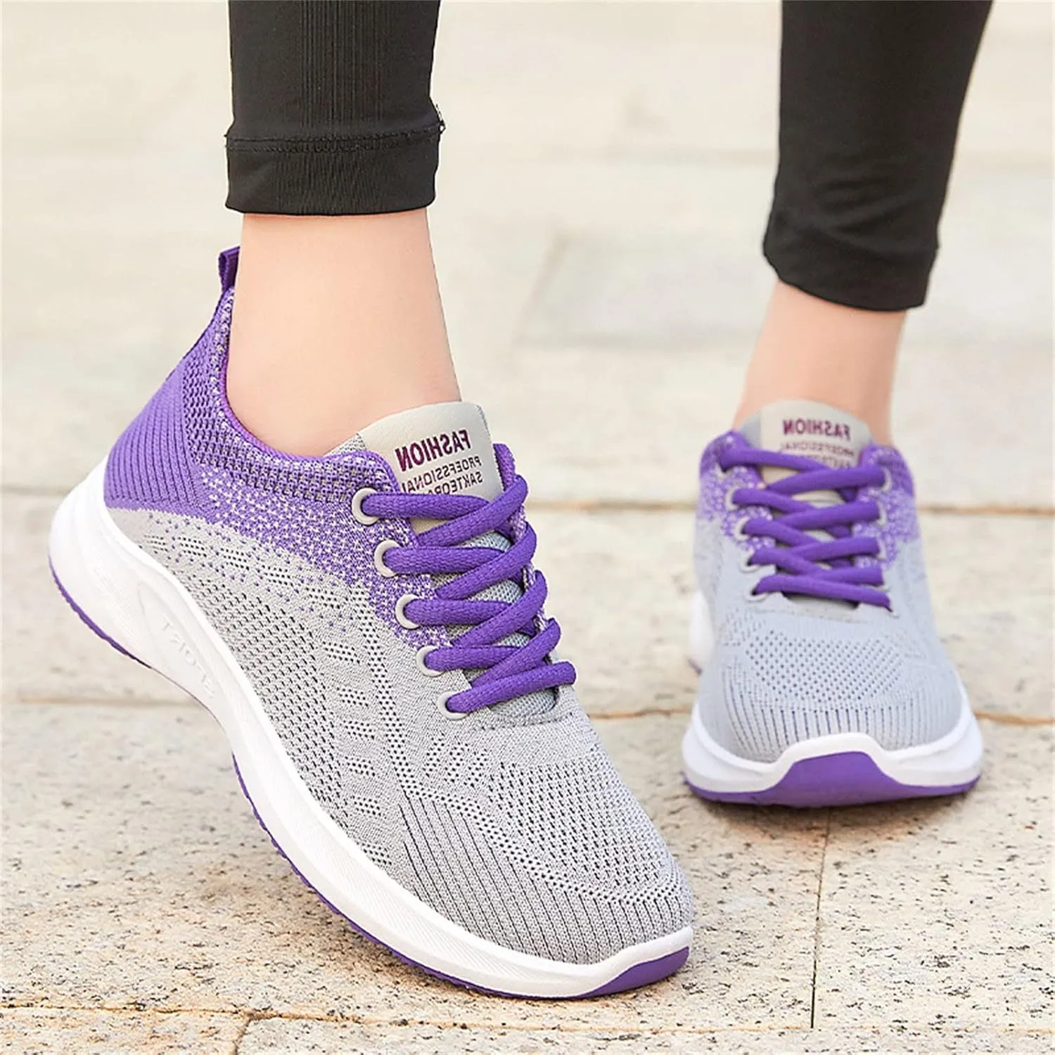 Women's Running Shoes Lightweight Walking Sneakers Tennis Lace Up Athletic Gym Fitness Fashion Casual Mesh Workout Comfortable Sports Shoes