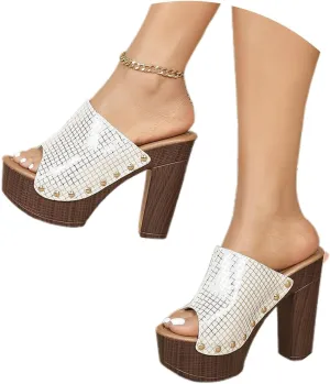 Women's Slippers Open Toe Sandals High Heel Casual Wear Summer Trendy Comfortable Vacation Beach Slippers Sandal