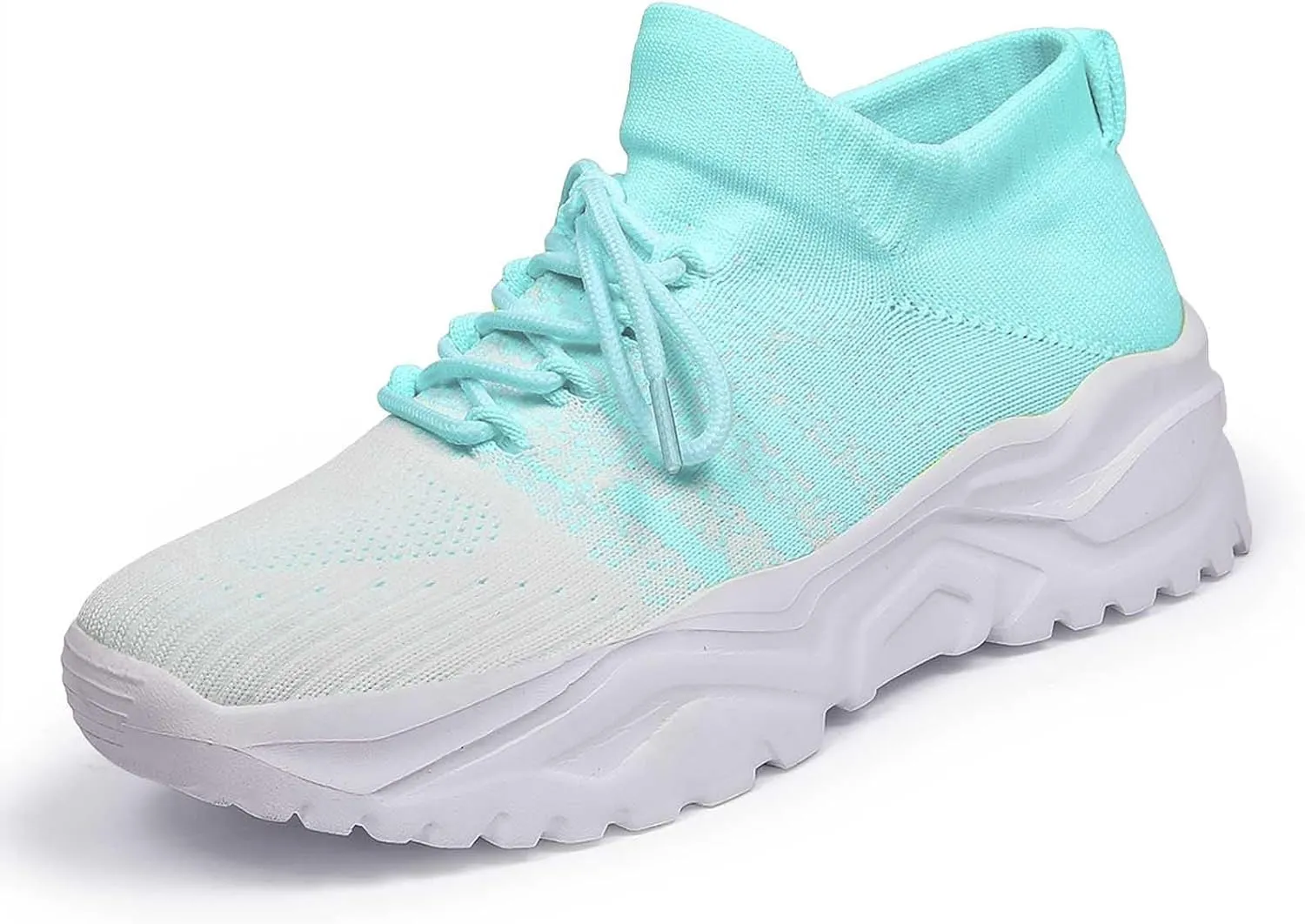 Women's Solid Color Fashion Four Season Lace Up Sneakers Solid Color Flying Woven Running Shoes Womens Rave Shoes