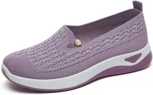 Women's Summer Fashion Net Breathable Casual Shoes Round Head Non Slip Slip On Casual Sports Shoes