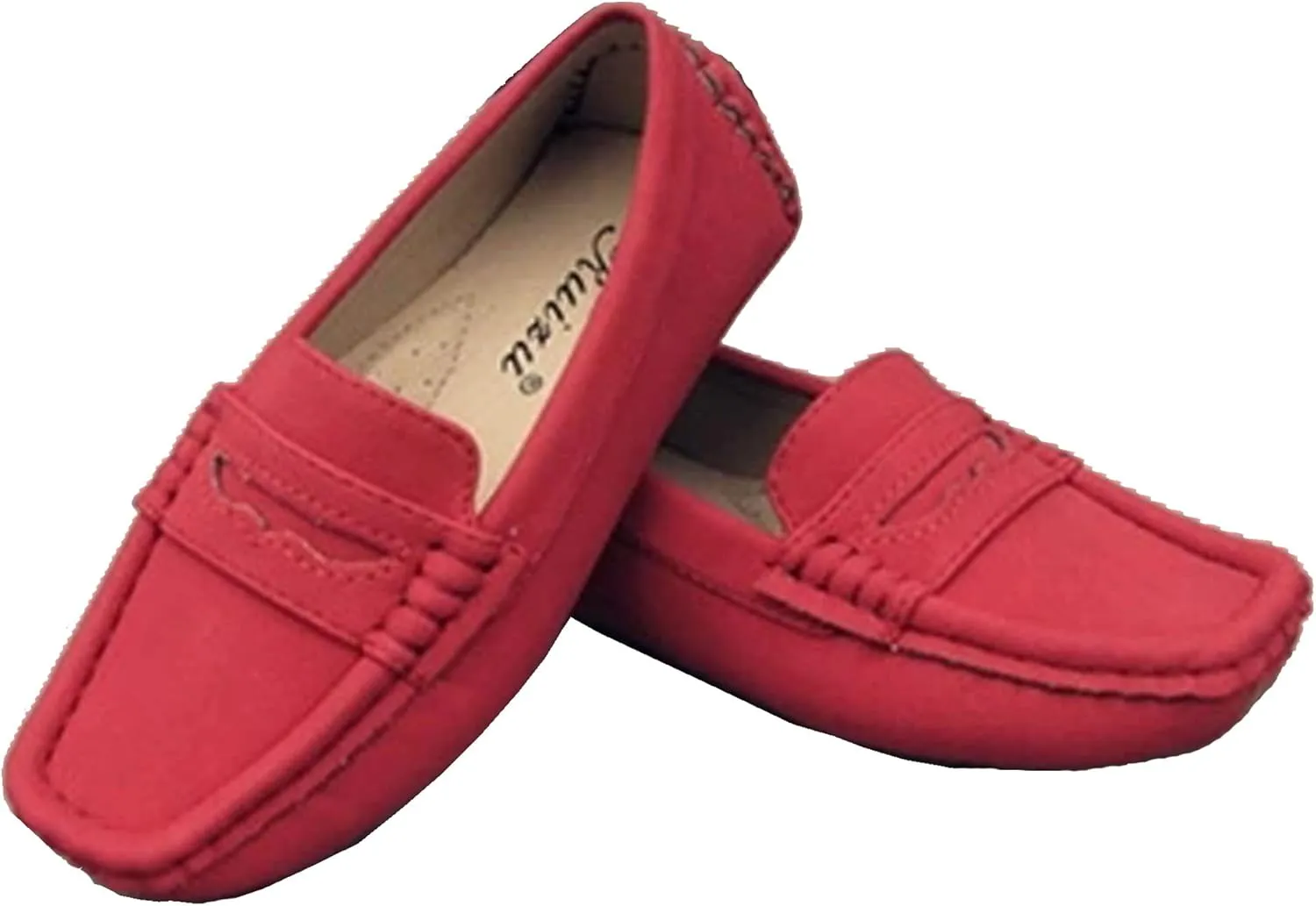 WUIWUIYU Boys Girls Casual Slip-ons Suede Penny Loafers Moccasins Shoes