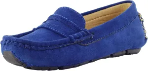 WUIWUIYU Boys Girls Casual Slip-ons Suede Penny Loafers Moccasins Shoes