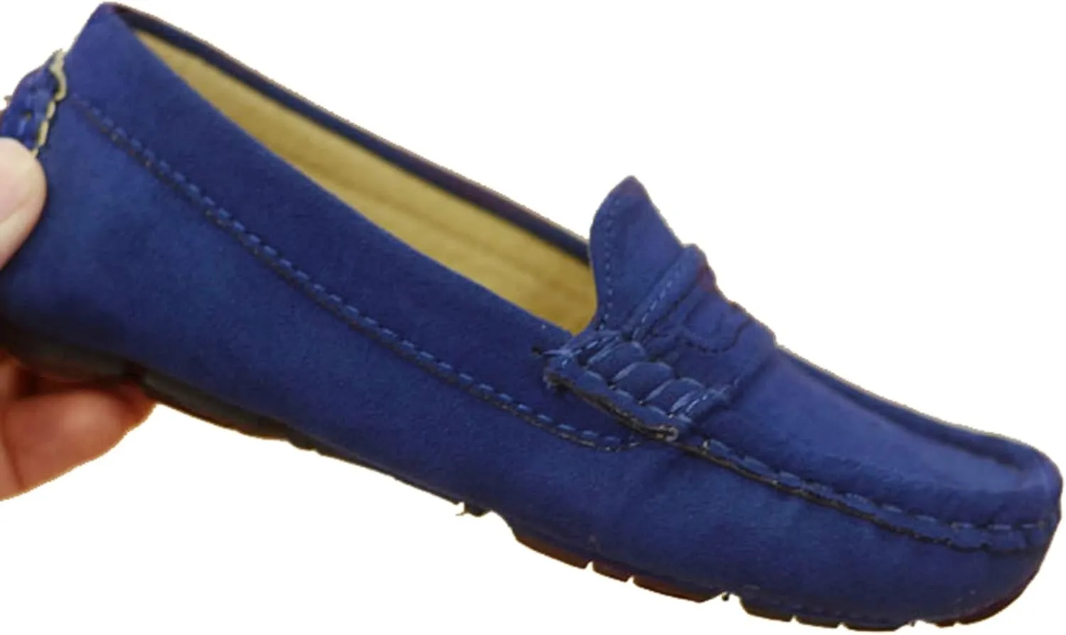 WUIWUIYU Boys Girls Casual Slip-ons Suede Penny Loafers Moccasins Shoes